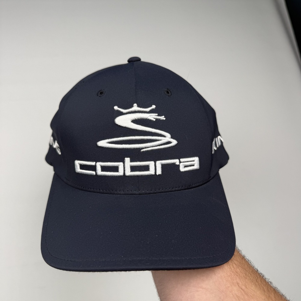 Cobra King Hat Cap Fitted Mens Large Blue Golf Flexfit Delta Stretch Performance